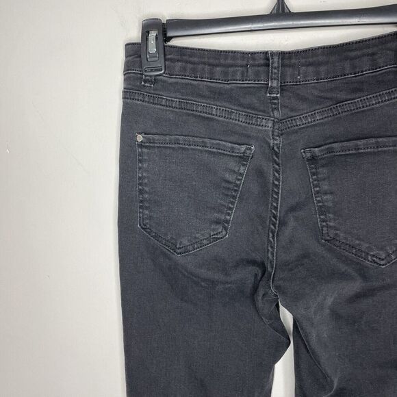 MANGO Denim Jeans Women 2 Black Corset-Tie Raw Hem Detail Slim MNG - Picture 8 of 14